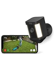 Ring Spotlight Cam Plus Battery by Amazon | Wireless outdoor Security Camera 1080p HD Video, Two-Way Talk, LED Spotlights, Siren, alternative to CCTV system | 30-day free trial of Ring Protect
