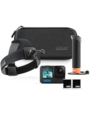 GoPro HERO12 Accessory Bundle - Includes HERO12 Black Camera, The Handler (Floating Hand Grip), Head Strap 2.0, Enduro Rechargeable Battery (2 Total), and Carrying Case