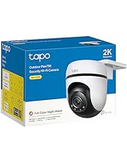 Tapo 2K Outdoor Pan/Tilt Security Wi-Fi Camera, IP65 Weatherproof, Motion Detection, 360 Visual Coverage,Full-Colour Night Vision,Cloud &amp;Local Storage,Works with Alexa&amp;Google Home(Tapo C510W)