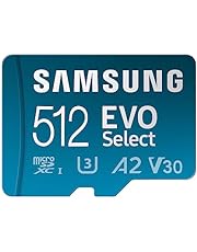 Samsung EVO Select 512GB microSDXC UHS-I U3 130MB/s Full HD &amp; 4K UHD Memory Card inc. SD-Adapter (MB-ME512KA/EU), Blue