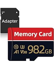 XNEXV TF Memory Card 982GB High-Speed Mini TF Card Versatile Memory Card HD Video Data Storage Card with Adapter for Mobile Phone/Tablet/Monitor/Drone/Dash Cam