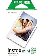 Fujifilm instax mini instant film White Border, 20 Count (Pack of 1), suitable for all instax mini cameras and printers