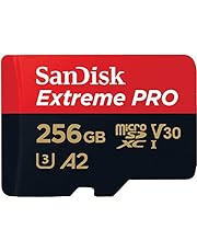 SanDisk 256GB Extreme PRO microSDXC card + SD adapter + RescuePro Deluxe ,up to 200 MB/s, with A2 App Performance, for smartphones, action cameras or drones UHS-I Class 10 U3 V30