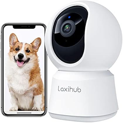 LAXIHUB Pet Dog Camera with App, 2K Indoor WiFi Security Camera for Baby Cat Puppy, 360 Home Security, Night Vision, Moti...