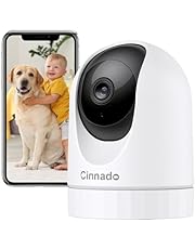 Cinnado WiFi Security Camera Indoor - 2K Pet Dog Cameras House Security with APP for Baby Monitor Home CCTV Wireless 360, Motion Sensor, Smart Siren, IR Night Vision, Work with Alexa