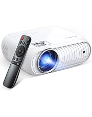Projector, Home Theatre projector 1080P Full HD Supported, Upgraded 12000 Lux Video Mini Projector Compatible with iOS/Android/Tablet/PC/TV Stick/USB/DVD/Game [Energy Class A+++]