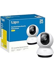 Tapo 2K QHD Indoor Pan/Tilt Security Wi-Fi Camera, AI Detection,360 Visual Coverage, Night Vision, Customizable privacy Mode, Cloud &amp;Local Storage, Works with Alexa&amp;Google Home(Tapo C220)
