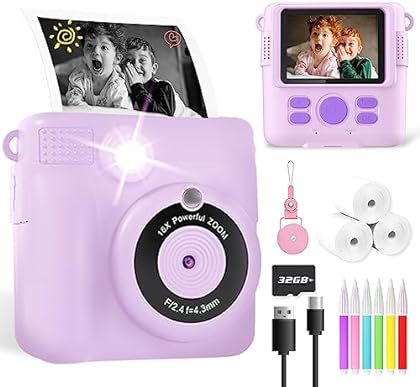 Instant Print Kids Camera for Girls Boys with Printing Photo Paper