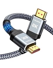 2m 8K hdmi cable Snowkids, 8K 2.1 cable, 8K@60Hz hdmi, 4K@120Hz, eARC HDR10 4:4:4| 21:9, HDCP 2.2/2.3 Dolby, 3D, VRR, Ethernet, Compatible with Latest game console/Roku TV/HDTV/Blu-ray